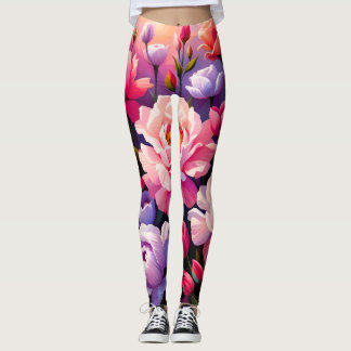Legging Spring Zen Sunrise Pink Blossom Garden