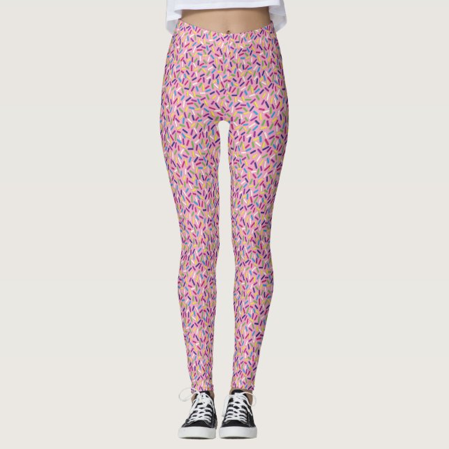 Legging Sprinkles cor-de-rosa (Frente)