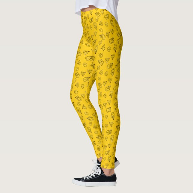 Legging Sr. Happy & Little Miss Sunshine | Padrão amarelo (Esquerda)