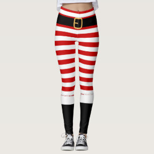 Legging Sra. Papai Noel, vermelha e branca