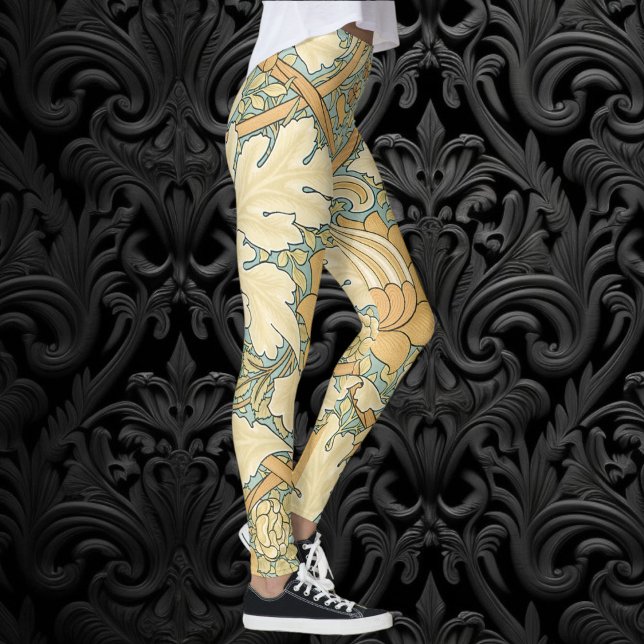 Legging St. James por William Morris, Folhas de Acanto (St. James by William Morris, Textile Pattern Leggings)