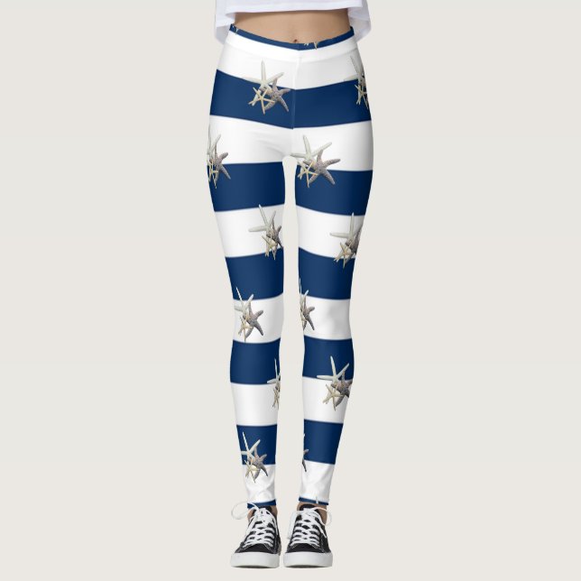 Legging Starfish Adorável,Marinho Blue Stripes (Frente)