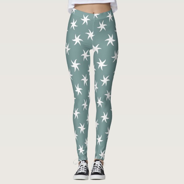 Legging Starfish branco do Beach Blue (Frente)