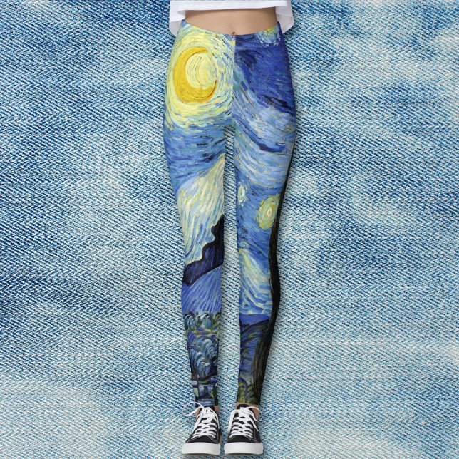 Legging Starry Night Landscape Vincent van Gogh (Criador carregado)