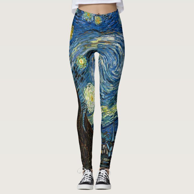 Legging Starry Night Leggins - Vincent Van Gogh Art (Frente)