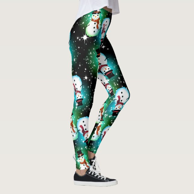 Legging Starry Night Snowman Natal (Direita)
