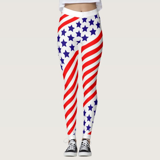 Legging Stars e Stripes Patrióticos dos EUA (Frente)