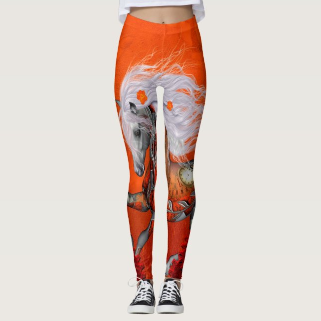 Legging Steampunk, cavalo selvagem maravilhoso do (Frente)