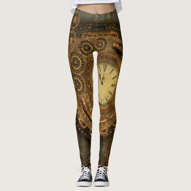 Legging Steampunk, maquinismo de relojoaria maravilhoso (Frente)