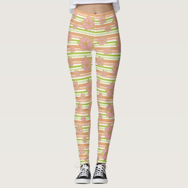 Legging Stripe e Mistura Floral (Frente)