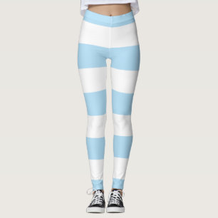 Legging Stripes Azuis, Listras Brancas, Padrão Stripe