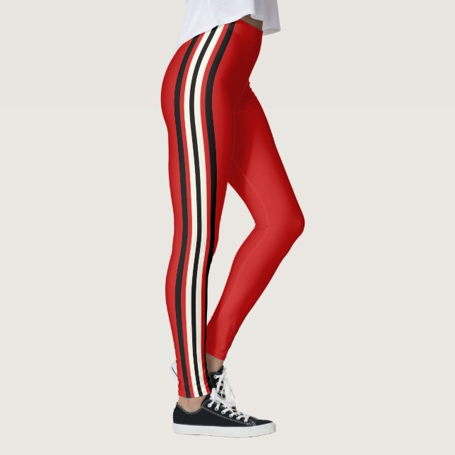 Legging Stripes de Corrida Vermelha (Direita)