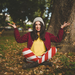 Legging Stripes Diagonais Vermelhas