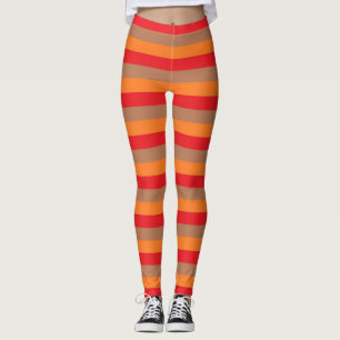 Legging Stripes laranja, Vermelho e Marrom