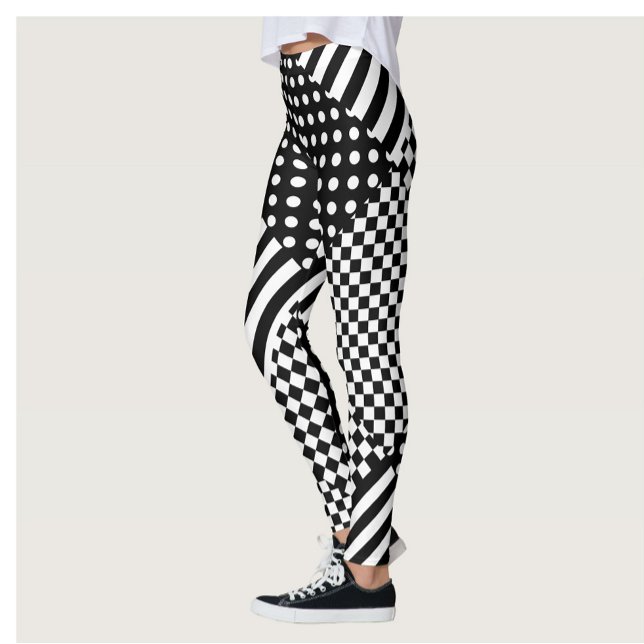 Legging Stripes Verificar Bolinhas Mistura de Design de de (Criador carregado)