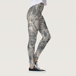 Legging Stylish Black Paris Toile Design