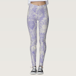 Legging Stylish Blue Paris Toile Design