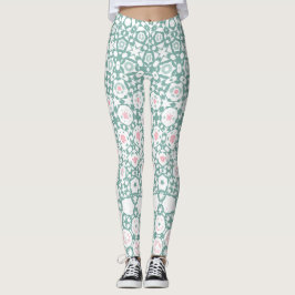 Legging Stylish Modern Geometric Green Pink