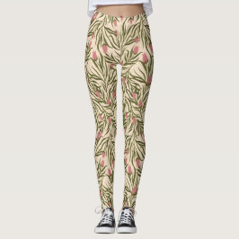 Legging Stylized pink bell-shaped floral pattern