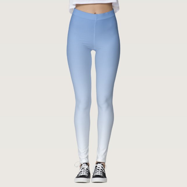 Legging Sua cor com gradiente de perda de brilho branco (Frente)