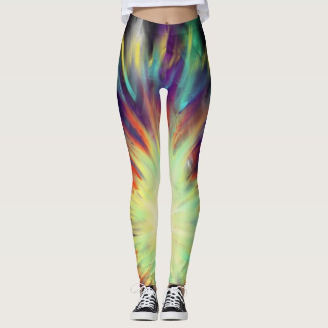 Legging Suar abstrato colorido e ousado (Frente)