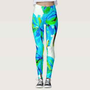 Legging Sublime Himalayan Poppy Aqua Green Padrão Floral