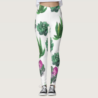 Legging Suculentes de Aquarela Design