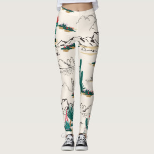 Legging Suculentes De Cactus: Vintage Desert Floral.