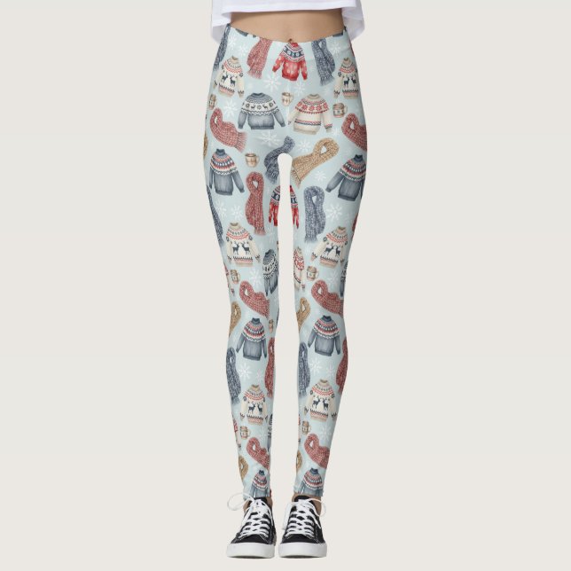Legging Suéteres e Cachecóis Aconchegantes de Inverno – Aq (Frente)