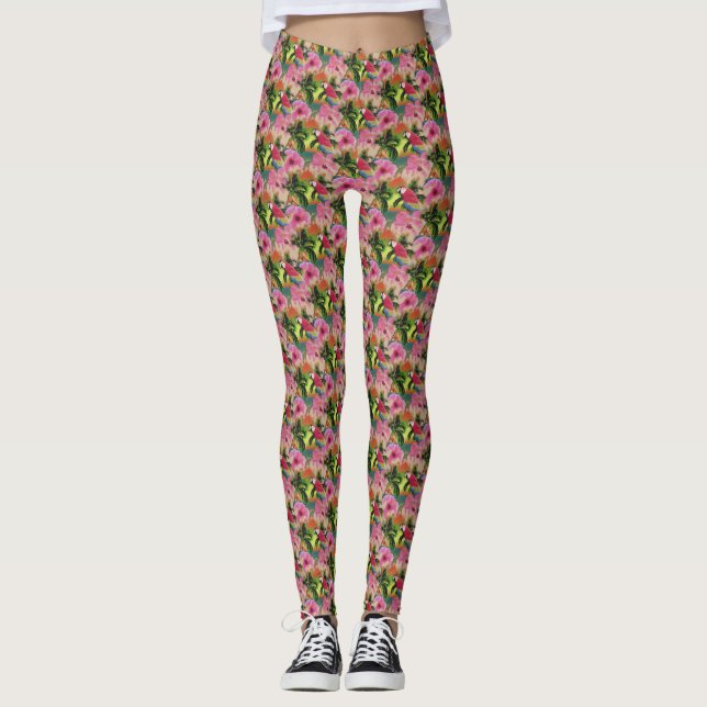 Legging Summer Tropical Sunset Beach Parrot (Frente)