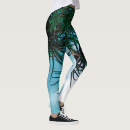 Legging Summer Vibes Palm Tree Cactus Pale Green