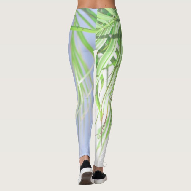 Legging Summer Vibes Palm Tree deixa pastel verde pálido (Verso)