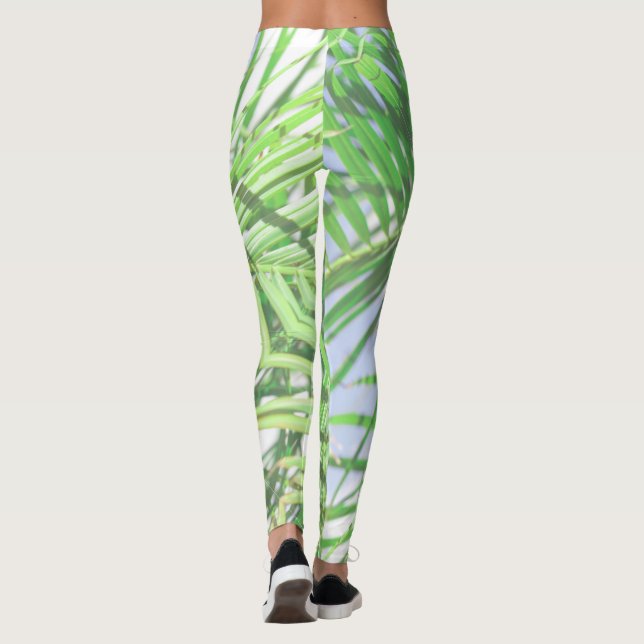 Legging Summer Vibes Palm Tree deixa pastel verde pálido (Verso)