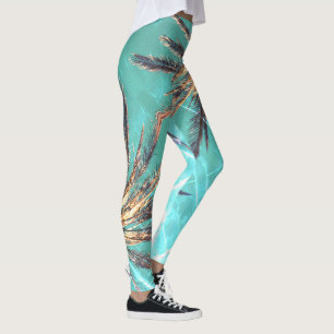Legging Summer Vibes Palm Tree deixa verde-claro