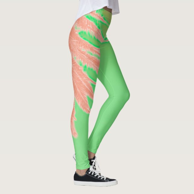 Legging Summer Vibes Palm Tree deixa verde-claro (Direita)