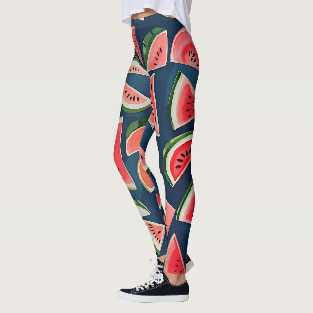 Legging Summer Watercolor Watermelon Slicen Patten (Esquerda)