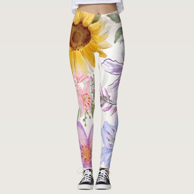 Legging Sun Flowers Mix Design (Frente)