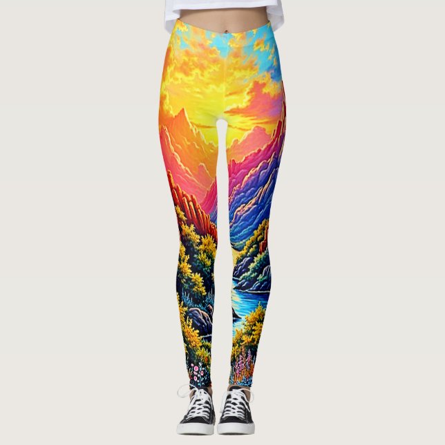 Legging  Sunset Canyon River Art (Frente)