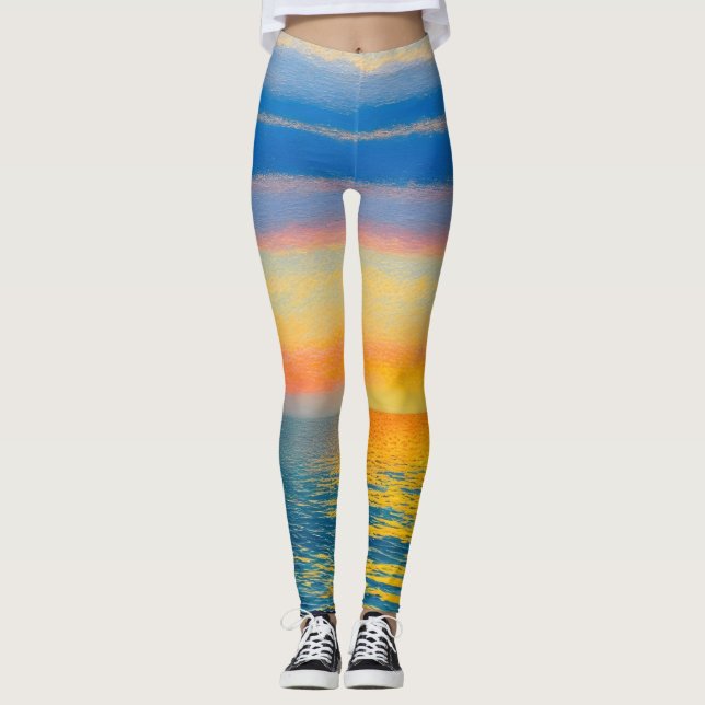Legging Sunset do Mar Laranja (Frente)