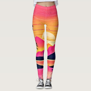 Legging Sunset Dourado Sobre Arte Rosa