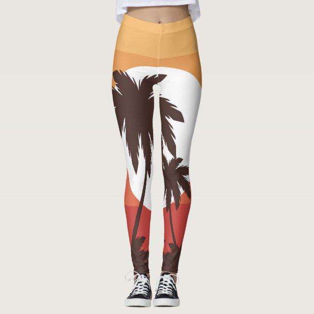 Legging Sunset Tropical Palm Beach (Frente)