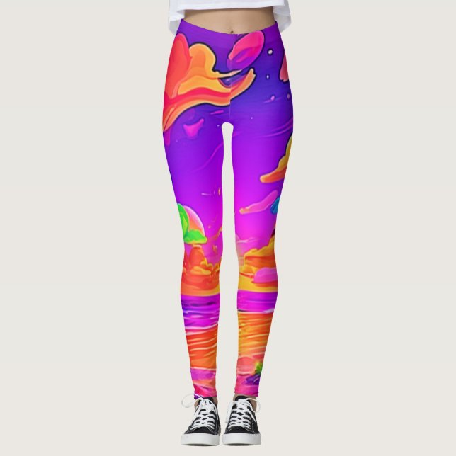 Legging Sunset tropical vibrante (Frente)