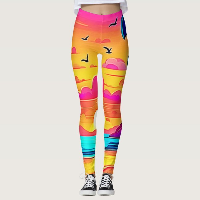 Legging Sunset tropical vibrante (Frente)