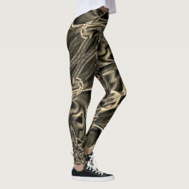 Legging Super retorcido parece pinho queimado com entalhes