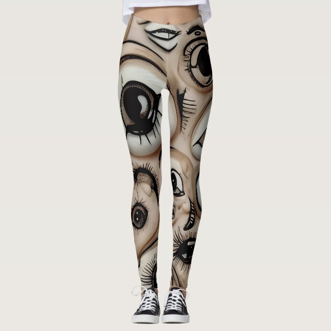 Legging Surreal Creepy Eyes Horror Weirdcore Melting Flesh (Frente)