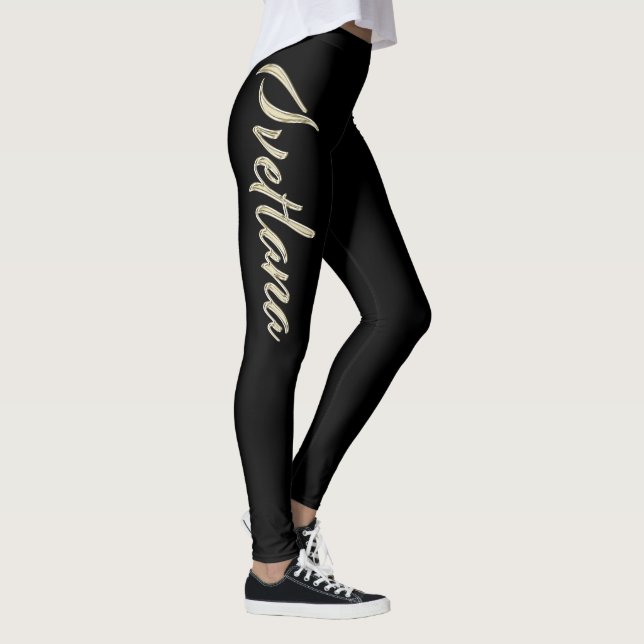 Legging Svetlana white gold Handwriting Hose (Direita)