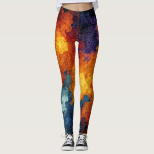 Legging Swirling Elemental Nebula Abstract