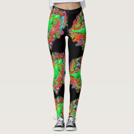 Legging T-Rex psicadélico