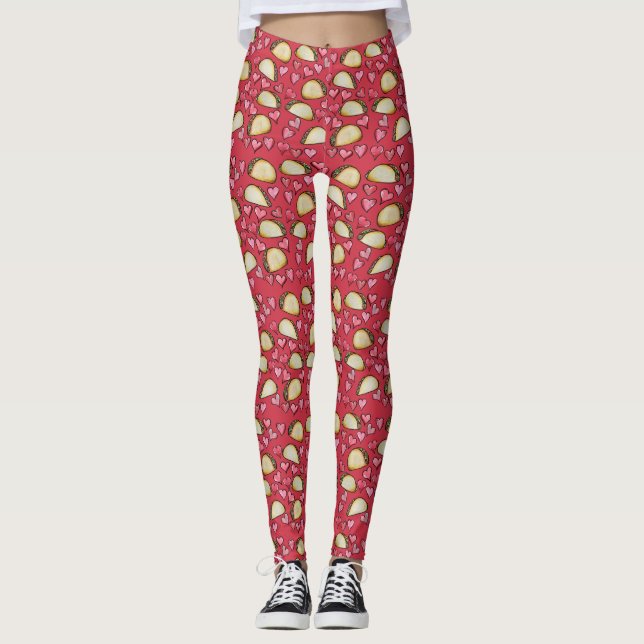 Legging Taco Terça-feira Tacos Cute Patterno (Frente)