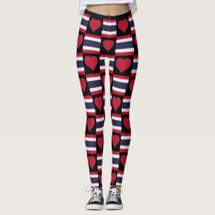 Legging Tailândia Bandeira Coração Padrão Patriótico Taila